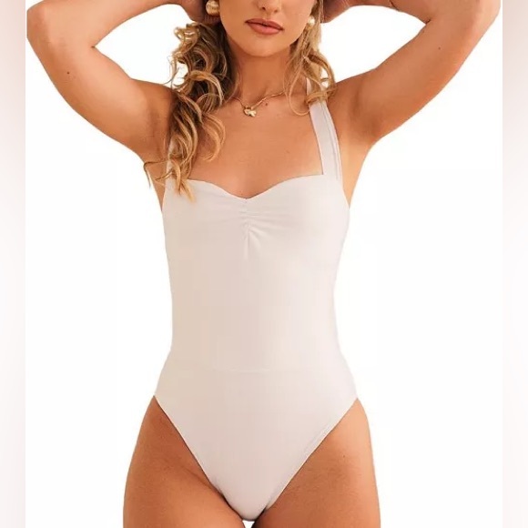 BRAND NEW Dippin’ Daisy’s White Criss Cross Back One Piece Swimsuit Wrap Tie